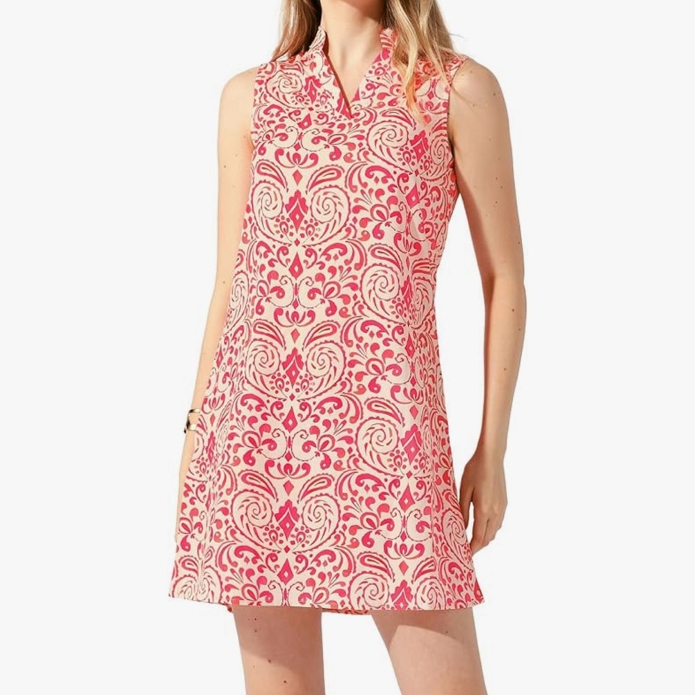 Allegra K Women's Retro Size XL Sleeveless Casual Loose V‎ Neck A Line Dress